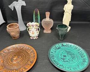 Lot 162  Vintage Ceramic Decorative Plates and Assorted Collectibles Lot