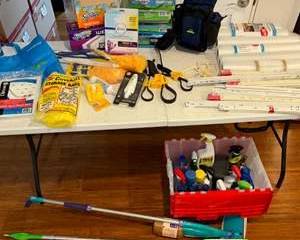 Lot 245  Household Cleaning and Storage Supplies Lot