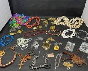 Lot 219  Vintage and Costume Jewelry Lot Including Necklaces, Bracelets, and Pendants