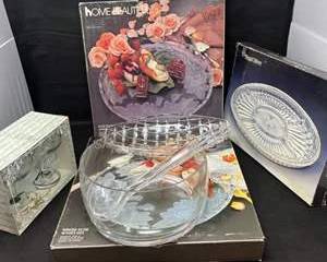 Lot 119  Vintage Glassware Lot including Home Beautiful and Pressed Glass