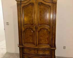Lot 272  Vintage Stanley Furniture Wardrobe Armoire Cabinet