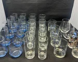 Lot 94  Vintage Glassware Collection  Assorted Tumblers and Glasses