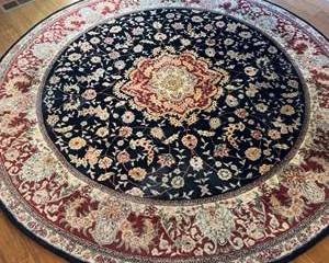 Lot 205  Vintage Round Floral Area Rug
