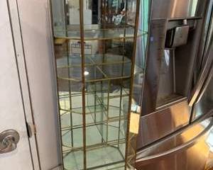 Lot 285  Petite Vintage Mirrored Glass Display Cabinet with Brass Frame