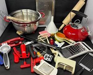 Lot 89  Mixed Vintage Kitchen Utensils and Tools Lot