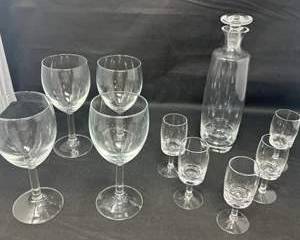 Lot 111  Vintage Crystal Glassware Set with Decanter
