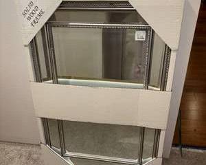 Lot 336  Beaded Accent Mirror with Solid Wood Frame