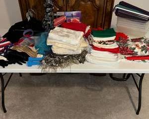Lot 342  Mixed Lot of Holiday and Household Linens with Accessories