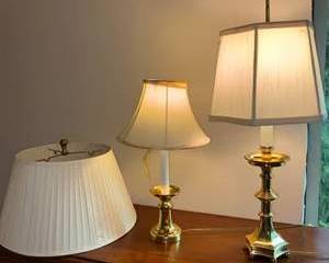 Lot 327  Vintage Brass Table Lamps Lot