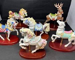 Lot 134  2005 Lenox Porcelain Holiday Carousel Animal Figurines Set
