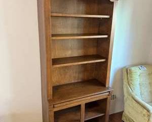 Lot 292  Vintage Wooden Bookshelf with Storage Cabinet