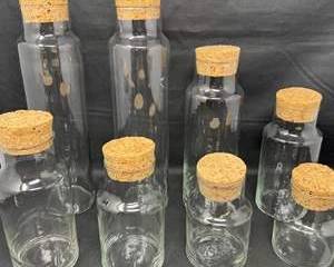 Lot 165  Vintage Glass Bottles with Cork Stoppers