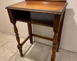 Lot 201  Antique Wooden Side Table with Shelf, Circa Early 1900s
