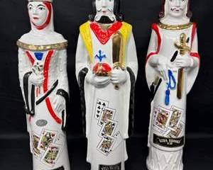 Lot 35  Vintage Ezra Brooks Playing Card King Decanter Lot Queen, King  Jack