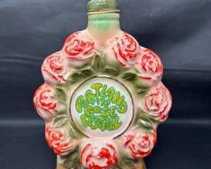 Lot 37  Vintage Jim Beam Portland Rose Festival Ceramic Decanter 1972 Collectible