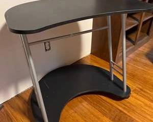 Lot 300  Modern Black KidneyShaped Desk with Metal Frame