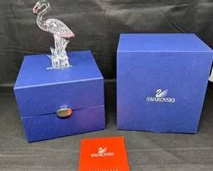 Lot 9  Swarovski Flamingo Crystal Figurine  Pink Accents  Boxed w Certificate  Austria