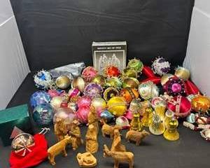 Lot 148  Vintage Christmas Ornaments and Nativity Set