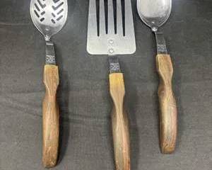Lot 97  Vintage Cutco Stainless Steel Kitchen Utensils with Wooden Handles