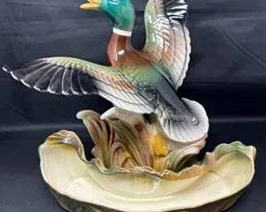 Lot 40  Vintage Lane  Co Mallard Duck Console Bowl  MidCentury California Pottery