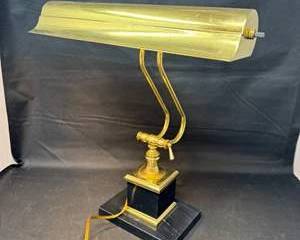 Lot 363  Vintage Brass Piano Lamp with Black Base