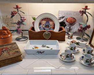 Villeroy & Boch plates, antique cookbook