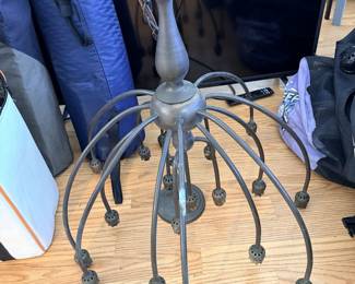 Tiffany hanging chandelier, tulip design, antique rare lamp