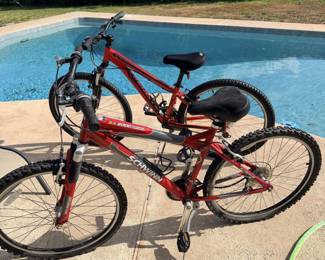 Ladies swim mountain bike with gears, two extra seats and tire pumps