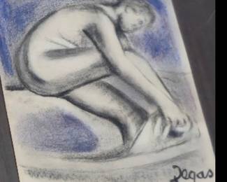 Edgar Degas or vintage paper and framed