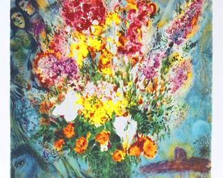 Mark Chagall signed lithograph. Professionally framed.