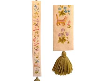 Woodland Floral Crewel Embroidery Bell Pull