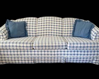 Blue Gingham Floral Sleeper Sofa