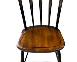 Vintage L. Hitchcock Black Stenciled Side Chair