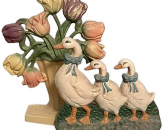Cast Iron Tulips Mother Goose Doorstops