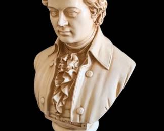 Solid Ceramic Mozart Bust