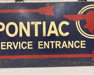 Pontiac Service Entrance Metal Sign, Single-Sided, 48in x 24in