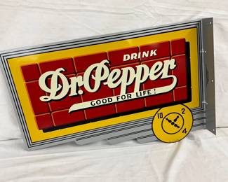 22 x 15 Dr Pepper Metal Flange Sign with ‘Good For Life’ Slogan, Stout Sign Co. 
