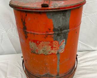 14 1/2×20 Inch Metal Service Station Rag Can with Bail Handle