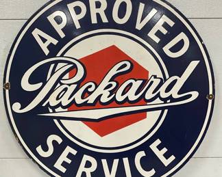Packard Approved Service Porcelain Single-Sided Sign, 21″