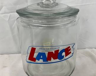 8in Contemporary Lance Glass Jar w/ glass lid