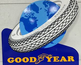 Metal Goodyear Service Station Sign, Single-Sided, 26 x 27 Inches