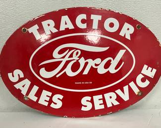 SSP Oval Ford Tractor Sales Service Sign, 6 in x 11 in