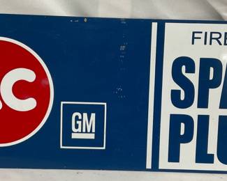 16×6 Inch Metal AC Spark Plugs Sign With GM Branding
