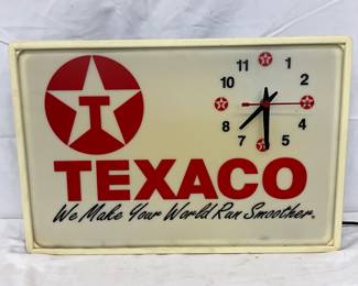 20x14 Early Texaco Plastic Light-Up Clock
