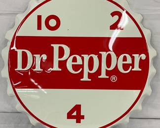 19-Inch Embossed Dr Pepper 10-2-4 Bottle Cap Sign
