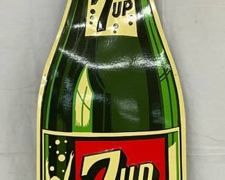12×45 Embossed 7up Bottle Sign by Stout Sign Co.