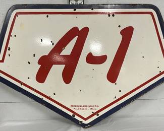 47x24 Double-Sided Porcelain A-1 Ford Sign by Mulholland Sign Co.