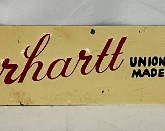 Carhartt Overalls Embossed Metal Sign, 18in x 3in