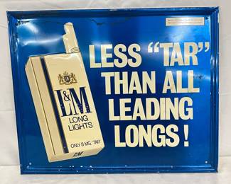 L&M Cigarette Embossed Sign, 22x18