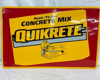 27 1/2 x 17 1/2 Embossed Metal Quikrete Advertising Sign